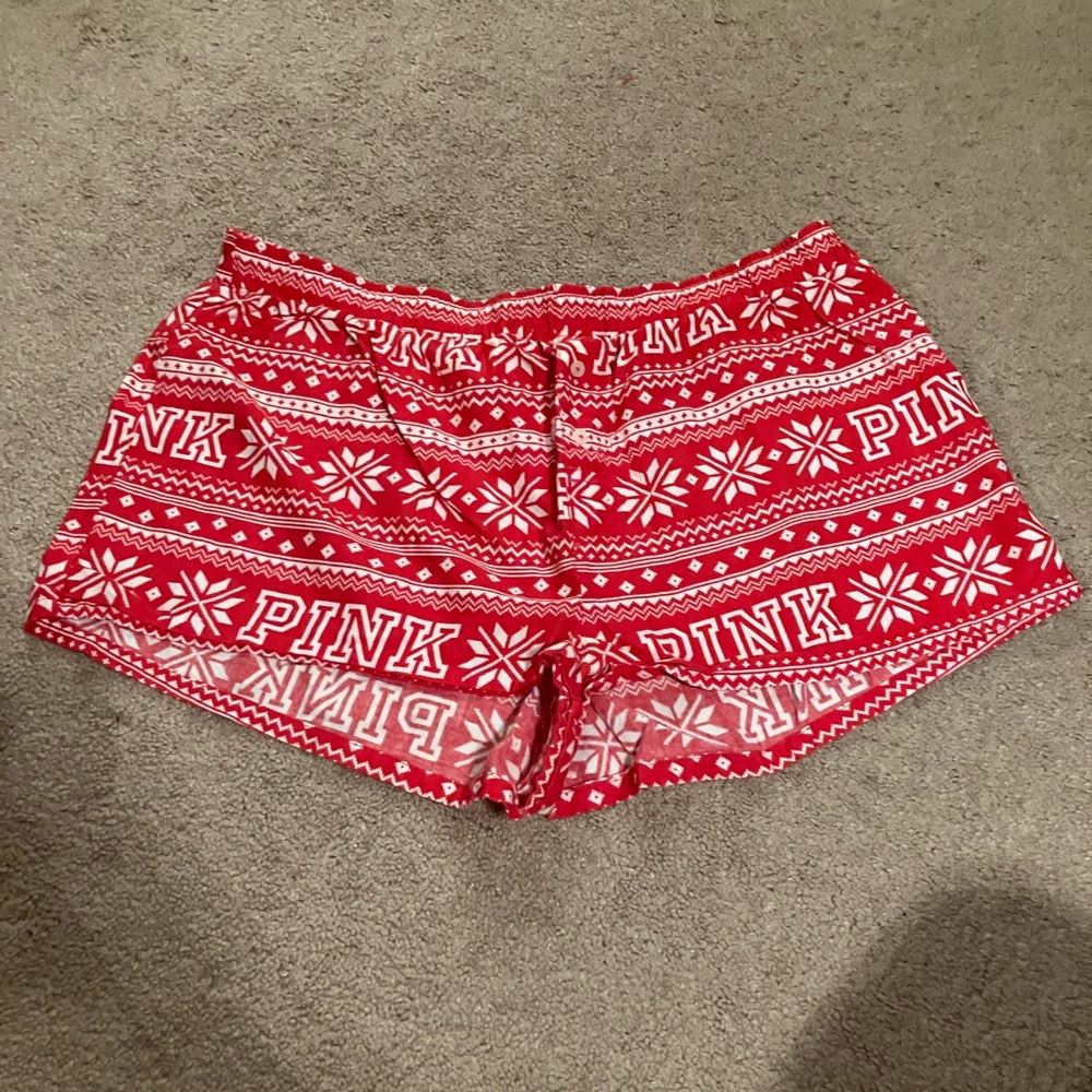 Pink Holiday Pajama Shorts